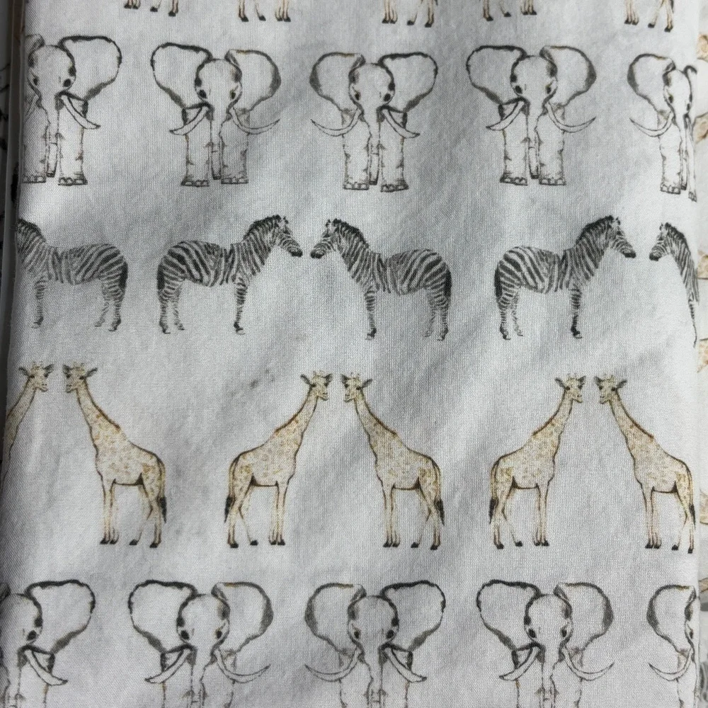 Restoration Hardware Baby Child Safari Crib Sheet Set + Toddler Pillow Case 3 Pc